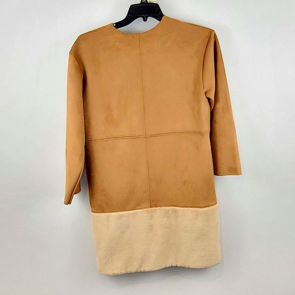 Zara Faux Suede Womens Coat Winter Fall Jacket Size S New never worn - Picture 3 of 8